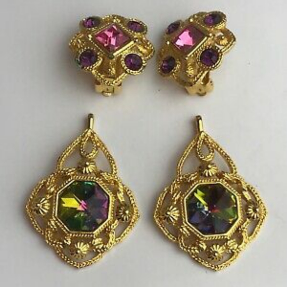 Unique vintage Avon Rivoli two-way clip on earrings - Picture 2 of 5